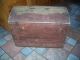 Antique Pennsylvania Dutch Style Round Top Wood Shipping/dowery Chest 29x27x18 Primitives photo 4