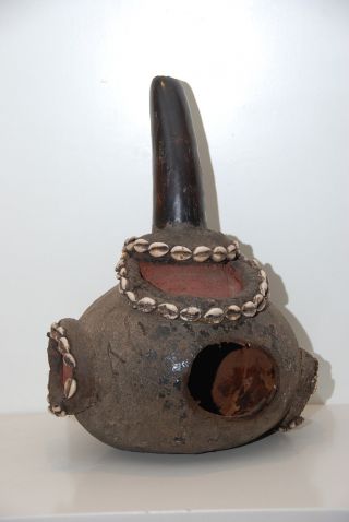 Nigeria: Rare Tribal African Fetisch Medicine Pot From The Igbo. photo