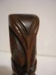 Wooden Hand Carved 17cm Maori Tiki Totem Zealand With Paua Shell Eyes Vntg Pacific Islands & Oceania photo 2