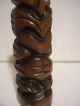 Wooden Hand Carved 17cm Maori Tiki Totem Zealand With Paua Shell Eyes Vntg Pacific Islands & Oceania photo 3