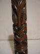 Wooden Hand Carved 17cm Maori Tiki Totem Zealand With Paua Shell Eyes Vntg Pacific Islands & Oceania photo 4