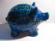 Aldo Londi Bitossi Piggy Bank Money Box Italy Mid Century Modern Blue Pottery Mid-Century Modernism photo 6