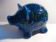 Aldo Londi Bitossi Piggy Bank Money Box Italy Mid Century Modern Blue Pottery Mid-Century Modernism photo 7