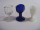 3 Vintage Antique Glass Vintage Medical Eye Cups Cobalt Blue Milk Glass & Clear Other Medical Antiques photo 1