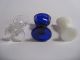 3 Vintage Antique Glass Vintage Medical Eye Cups Cobalt Blue Milk Glass & Clear Other Medical Antiques photo 4