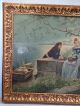 Lg 19thc Antique Victorian River Valley Lady Gent Outdoor Love Scene Painting Victorian photo 1