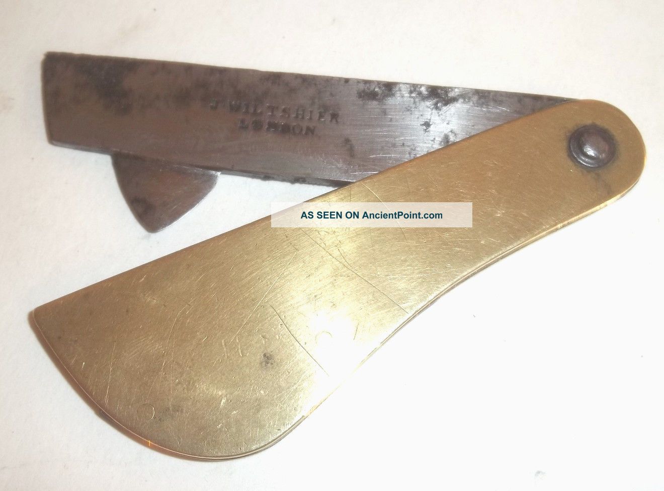Antique J Wiltshier London Brass Cased Veterinary Fleam - Blood Letting Tool 1860 Other Medical Antiques photo