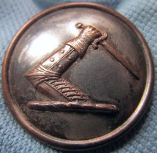 C.  1895 - 1915 Livery Button Battle Arm & Sword Chromed Bronze - Firmin London photo