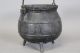 Rare Small Size 18th C Cast Iron Hanging Tall Footed Pot In Old Painted Surface Primitives photo 2