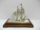The Sailboat Of Sterling Silver Of Japan.  2masts.  122g/ 4.  29oz.  Japanese Antiqu Other Antique Sterling Silver photo 1