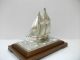 The Sailboat Of Sterling Silver Of Japan.  2masts.  122g/ 4.  29oz.  Japanese Antiqu Other Antique Sterling Silver photo 2