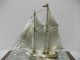 The Sailboat Of Sterling Silver Of Japan.  2masts.  122g/ 4.  29oz.  Japanese Antiqu Other Antique Sterling Silver photo 5