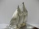The Sailboat Of Sterling Silver Of Japan.  2masts.  122g/ 4.  29oz.  Japanese Antiqu Other Antique Sterling Silver photo 6
