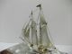 The Sailboat Of Sterling Silver Of Japan.  2masts.  122g/ 4.  29oz.  Japanese Antiqu Other Antique Sterling Silver photo 8