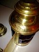 Antique 1910 Triplex Brass Bow Lantern - All Including Mounting Bracket Lamps & Lighting photo 4