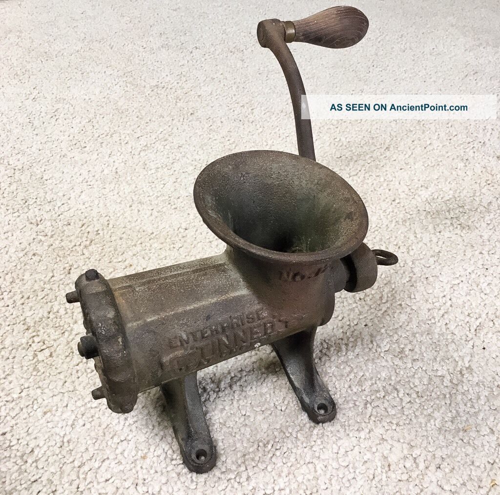 Antique Cast Iron Enterprise No.  12 Tinned Meat Chopper Grinder - Great Meat Grinders photo