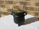 Cast Iron Smudge Pot,  Fire Starter,  Cauldron,  Brass Lid,  Vintage Hearth Ware photo 5