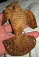 Antique 1800s Sailor Knot Crocheted Stuffed Bird W/ Heart In Chest Vafo Primitives photo 6