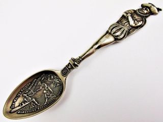 1907 Jamestown Exposition Sir Walter Raleigh Sterling Silver Souvenir Spoon photo