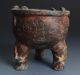 Chinese Qijia Style Carved Pattern 3 Foot Sacrificial Vessel Jade Ding - Jr10254 Neolithic & Paleolithic photo 2