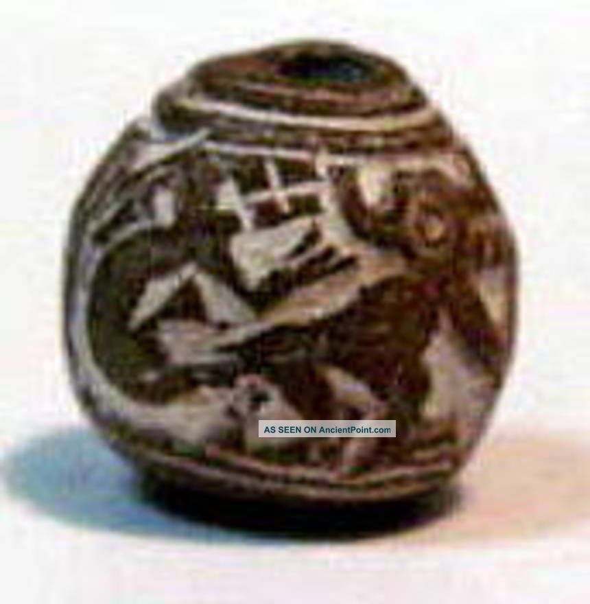 Pre - Columbian Brown Double Animals Bead.  Guaranteed Authentic. The Americas photo