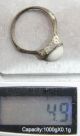 Ancient Medieval Bronze Finger Ring With White Stone Inlay (mcr) Byzantine photo 4