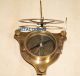 Nautical Bronze Sundial Compass - Antique Brass Sundial Compass Lid Astronomic Compasses photo 3