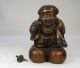 F717: Japanese Old Wood Carving God Of Wealth Daikoku Statue With Good Taste Statues photo 7