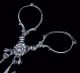 Unusual Victorian Dutch Silver Stork Figural Sewing Scissors Form Ribbon Puller Thimbles photo 3