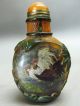 Chinese Glass Hand Inside - Drawing Chook Snuff Bottle Snuff Bottles photo 2