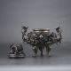 Chinese Silver Copper Hand - Carved Dragon Incense Burner W Qianlong Mark Gd2952 Incense Burners photo 5