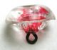 Antique Radiant Glass Button Back Molded Flower W/ Pink Swirl Color - 1/2 