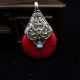 Old Tibet Artificial Red Stone Silver Pendant Necklaces & Pendants photo 6