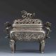Chinese Tibetan Silver Hand - Carved Dragon Incense Burner&lid W Xuande Mark Incense Burners photo 3