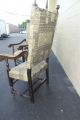 Pair Antique Spanish Revival Throne Chairs Reupholstered 58 