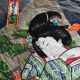 Japanese Old Kabuki Print Furoshiki Cotton Textile 0206012 Kimonos & Textiles photo 2