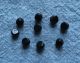 9 Antique Tiny Rhinestone & Black Glass Buttons - 1/4 