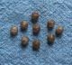 9 Antique Tiny Rhinestone Camphor Glass Buttons - Amber - 1/4 