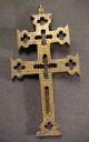 Antique Caravaca South America Bronze Cross Reliquary Crucifix Metalware photo 4