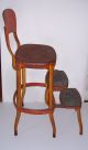 Vintage Cosco Red Metal Kitchen Stool With Fold Out Steps Great Patina 1900-1950 photo 1