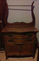 Antique Wood Commode - Wash Table With Towel Bar 1900-1950 photo 1