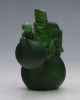 Chinese Old Peking Green Colored Glaze Snuff Bottle Handwork Ji Gong Statues Snuff Bottles photo 1