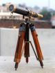 Nautical Design Antique Brass Spyglass Telescope With Wooden Tripod Marine Scope Telescopes photo 2