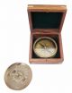 Artshai Antique Look Magnetic Compass With Wooden Box And 40 Years Calendar Compasses photo 1