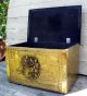 Vintage Handmade Embossed Brass Covered Wood Kindling Box Fireplace Chest Hearth Ware photo 1