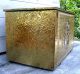 Vintage Handmade Embossed Brass Covered Wood Kindling Box Fireplace Chest Hearth Ware photo 2