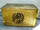 Vintage Handmade Embossed Brass Covered Wood Kindling Box Fireplace Chest Hearth Ware photo 5