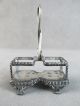 C1900s Brilliant Cut Glass Shakers Caning Pattern Meriden Silverplate Frame Salt & Pepper Shakers photo 3
