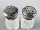 C1900s Brilliant Cut Glass Shakers Caning Pattern Meriden Silverplate Frame Salt & Pepper Shakers photo 6