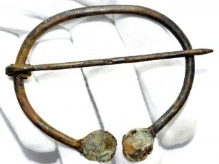 Viking Large Bronze Omega Brooch - Very Rare Ancient Historic Artifact - B188 photo